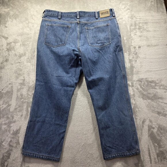 Duluth Trading Co Jeans Mens 42x30 Blue Denim 5-Pocket Workwear Straight Leg - Picture 2 of 8
